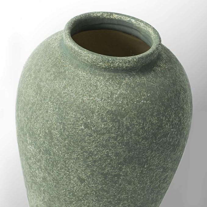 Ceramic Flower Vase Home Decor - 9.2 inch Large Farmhouse Table Vases, Rustic Decorative Vases for Kitchen Living Room Coffee Dining Shelf Mantel Decoration