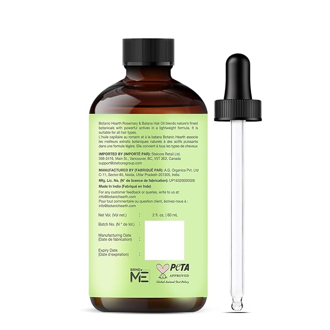 Botanic Hearth Hair Oil for Hair Growth & Hair Treatment Oils | Strengthening Dry, Frizzy, Damaged Hair & Scalp Treatment | Rosemary Batana Hair Oil – 2 Fl Oz