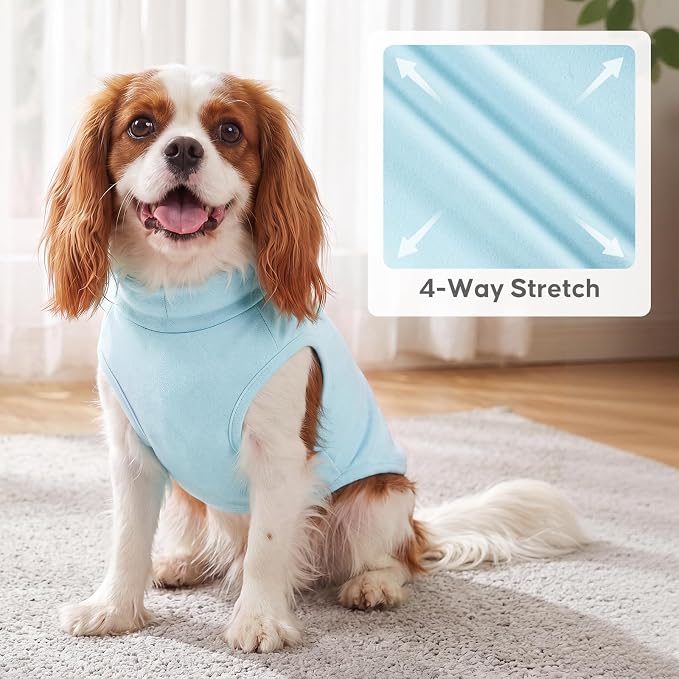 KYEESE 2Pack Dog Sweater for Small Dogs Soft Pet Coats Fleece Sweatshirt | Warm Turtleneck Dog Pullover Clothes, 4-Way Stretch & Lightweight Vest, Doggie Coat in Cold Weather, Daily Wear