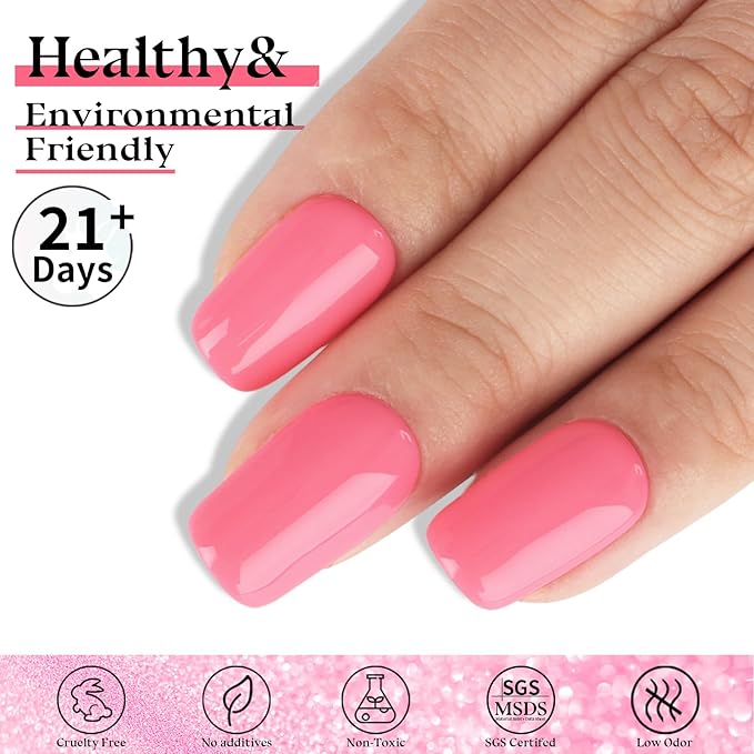 Pastel Coral Pink Gel Nail Polish,Macaron Coral Pink Gel Polish for Nail Art Starter or Manicure Salon, 0.51 Fl Oz - GP0022