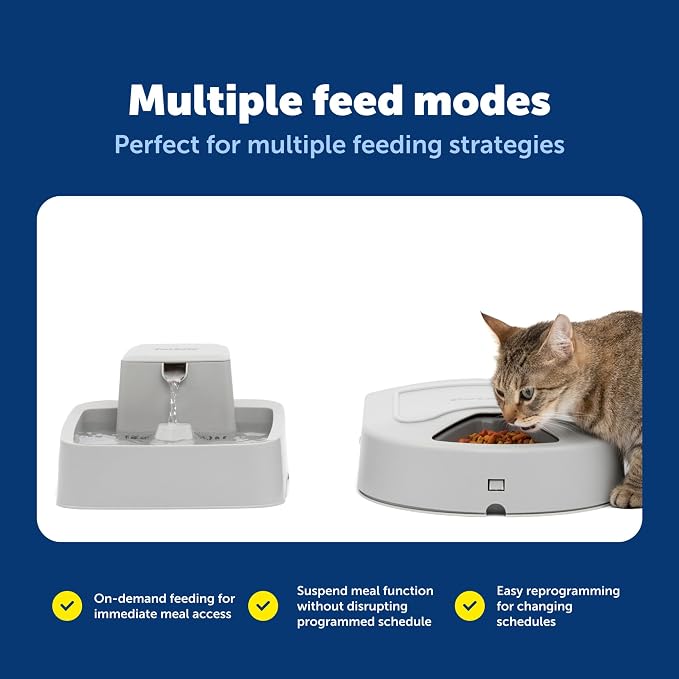 PetSafe Automatic Dog Feeder, 5 Meals, 40 oz Capacity, Plastic, for Dry Food, Multiple Pets | Schedules up to 5 Meals/Treats, Each Compartment Holds 1 Cup, Feed-Now Button, Dishwasher-Safe Tray