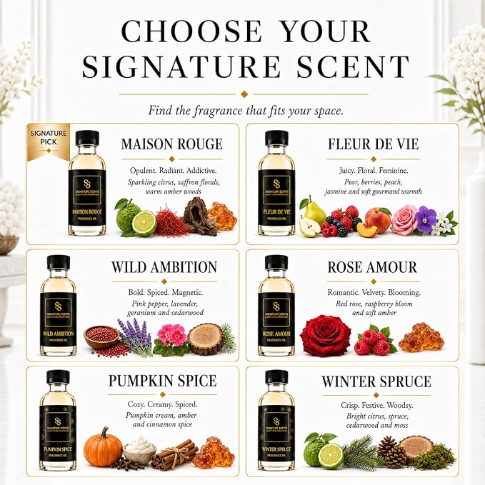 Luxury Hotel Diffuser Oil for Hotels and Homes - Aromatherapy Oils for use with an Essential Oil Diffuser at Home - Fragrance-Scent Diffuser Oil Blend (Rose Amour) 4.05fl oz (120ml)