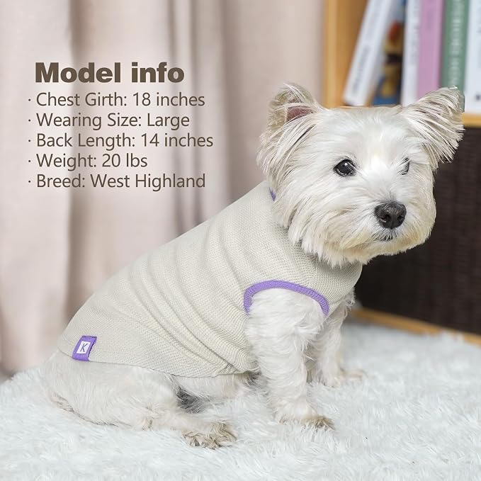 KYEESE 2Pack Waffle Dog Shirt for Small Dogs Striped Dog Sweater Tank Top | Cozy Warmth, Lightweight & Breathable, Gentle on Sensitive Skin, Stretchy & Free to Move, Comfortable Daily Wear