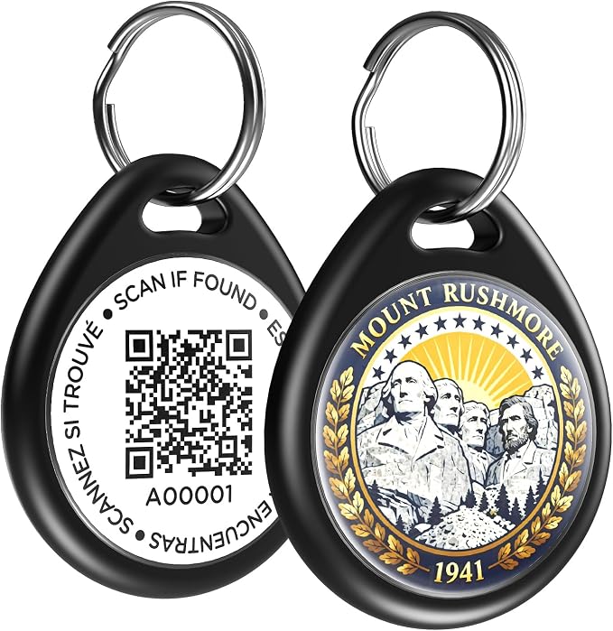 QR Code Dog Tags Personalized for Pets, Real-time Alerts, Mount