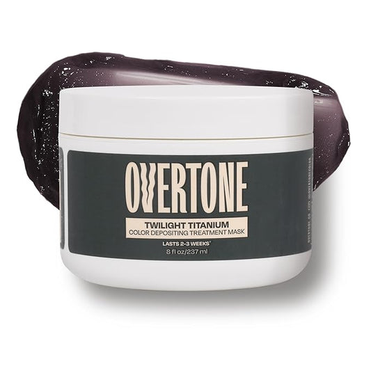Overtone Semi Permanent Hair Color Conditioner, Twilight Titanium, 8 oz, Nourishing, Damage-Free, Color Depositing Mask for All Hair Types with Shea Butter & Coconut Oil, Vegan & Cruelty-Free