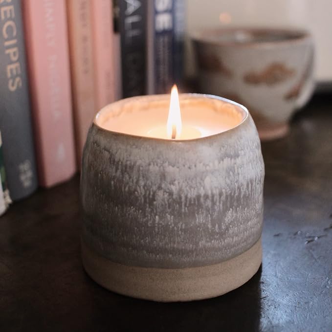 Hyggelight - The Growing Candle, Lavender Scented, 10oz Ceramic Pot, Single Wick Aromatherapy Candles, 100% Soy for Women and Men, Greta