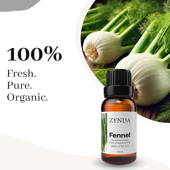 Fennel Essential Oil – 100% Pure & Natural | Uncut Raw Very Potent & Lab-Tested | Premium Fennel Oil for Diffuser & Skin | Sweet Herbal Aroma | Crafted in USA | Therapeutic-Grade Essential Oils
