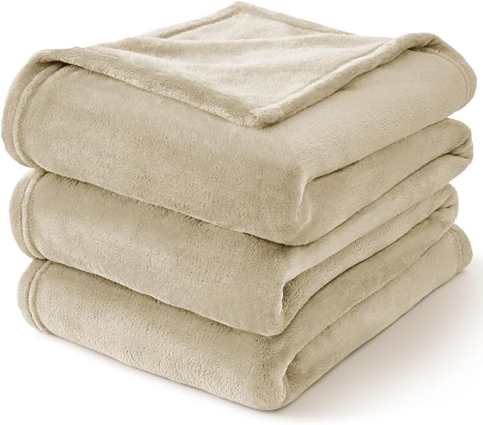 BEDELITE Fleece Blanket Soft Plush Queen Size Bed Blanket Linen 90"x90" | Ultra Soft Fleece, Plush Microfiber, Lightweight Warmth, All Season Comfort, Fade Resistant, Machine Washable,Perfect for Bed