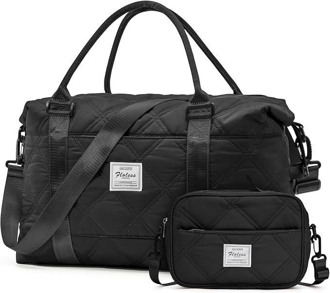Travel Duffel Bag, Carry On Overnight Weekender Bags for Women | Travel Bag with Wet Pocket & Trolley Sleeve, For Spirit Airlines 18x14x8 Personal Item Bag