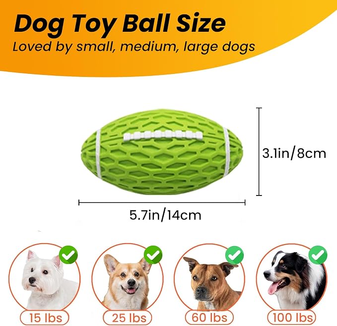 Dog Toy, Interactive Squeaky Dog Ball Toy for Aggressive Chewer