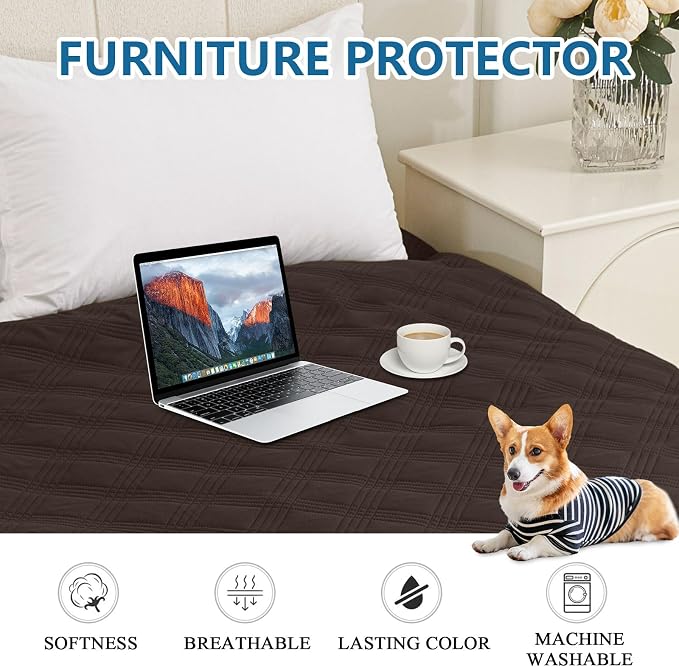 Waterproof Reversible Dog Blanket, Soft Couch Cover for Dogs Washable | Dual-Sided Waterproof Pet Bed Blanket, Resist Stains Spills & Pet Hair, Practical Furniture Protector For Pets, Size 52"x82"