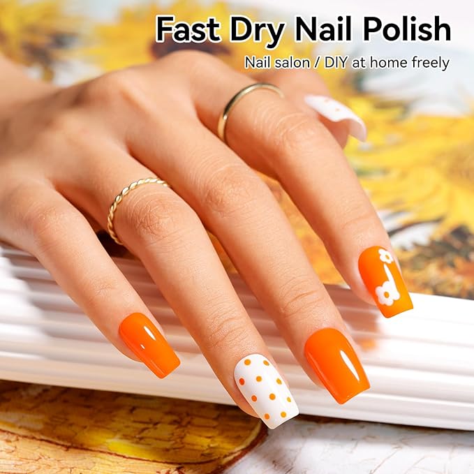 Classic Nail Polish Cosmic Orange | 10ml Opaque, Glossy Shine Finish | Fast Drying, Streak-free Formula, Rich in Castor Oil, Salon Quality Chip Resistant Nail Polish Nail Art Gift for Women