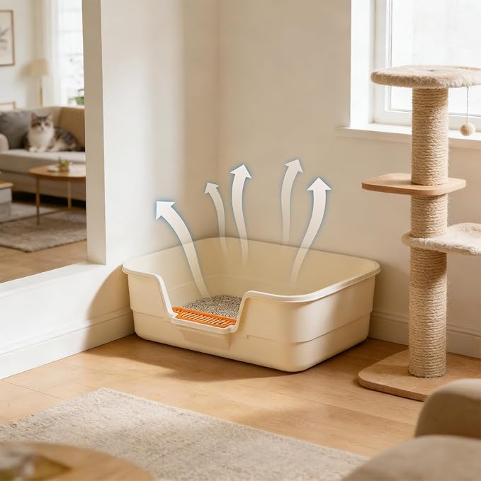 Large Cat Litter Box with Lid, Shovel, Cute Breathable Potty | Anti-Splashing Toilet,High Edges Kitty Covered Litter Boxes For Kitty Cat Litterbox For Indoor Use Cat Owners Gifts for Women
