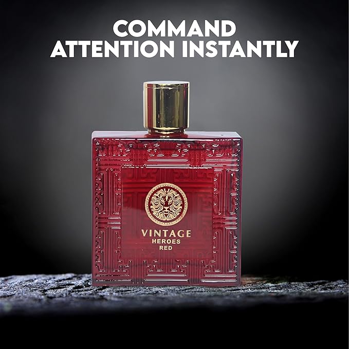 A CENTER Men's Cologne Gift Set 4 Pack Vintage Heroes Series - 3.4 Fl Oz Each | Vanilla Bourbon, Leather & Amber Floral Fragrance | Luxury Eau de Toilette Quartet