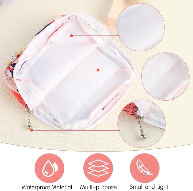 YUXIANLB Sanitary Napkin Storage Bag, Portable Period Bags for Teen Girls, Tampon Disposal Bags Teen Pads Feminine Product Organizer, First Period Kit Pouch for Girls (Cat)