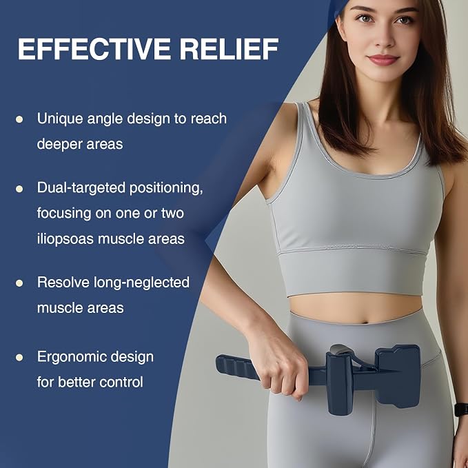 Psoas Release Tool-Hip Flexor Release Tool Fully Adjustable for Iliacus,Waist Pain Sciatica,Back&Posture Relief,Massage Hook and Trigger Point Massage Tool