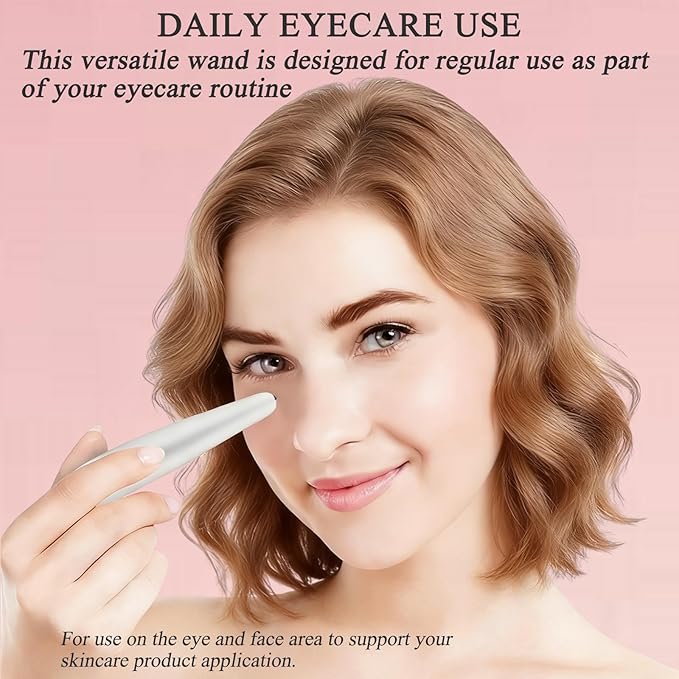 Eye Lift Wand, 3 in 1 Vibrating Red Light 98°F to 113°F LCD Display Eye Massager for Dry Eyes, Dark Circles and Puffiness, Electrical Face, Neck Sculpting Pen for Fine Lines and Wrinkles