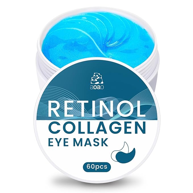 Revitalizing Under Eye Patches, 30 Pairs Brightening & Smoothing Eye Gels with Retinol, Collagen, Hyaluronic Acid, Hydrating Cooling Anti Aging Under Eye Masks for Dark Circles, Puffiness & Fine Lines