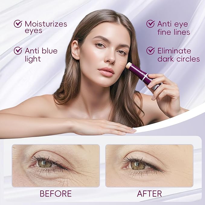 2PCS Cementerre Calcium Multi Balm Stick, Korean Calcium Volume Multi Balm, Collagen Moisturing Stick, Anti-aging, Wrinkles, Sagging, Hydrating, Firming Skin, Suitable for Eyes, Face & Neck-Purple
