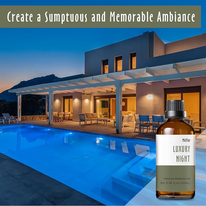 Luxury Night Fragrance Oil, MitFlor Hotel Diffuser Scent Essential Oils, 3.38 OZ/100ML, Premium Fragrance Oil for Soap & Candle Making