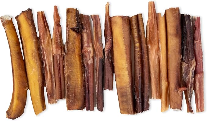 GigaBite Bully Sticks for Dogs All Natural Beef Pizzle Dog Chews, Odor & Rawhide Free Dog Treats, Long Lasting High Protein Chews Digestible Dental Dog Treat - Sticks (Regular 6"), 1 Pound