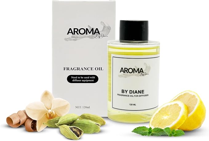 Essential Oils for Diffuser - by Diane Fragrance Oil Blend - Luxury Hotel Inspired Aromatherapy Oils - Leather, Cardamon and Lemon Scent - 120ml