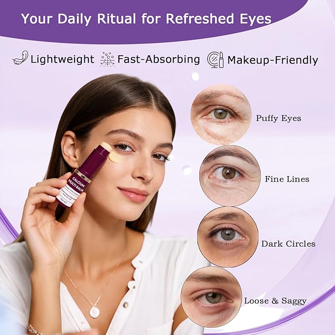 Calcium Volume Multi Balm (2pcs) - Anti-Wrinkle Stick with Collagen, Korean Formula, Moisturizes & Firms Skin, Reduces Fine Lines for Eye, Neck and Face Care