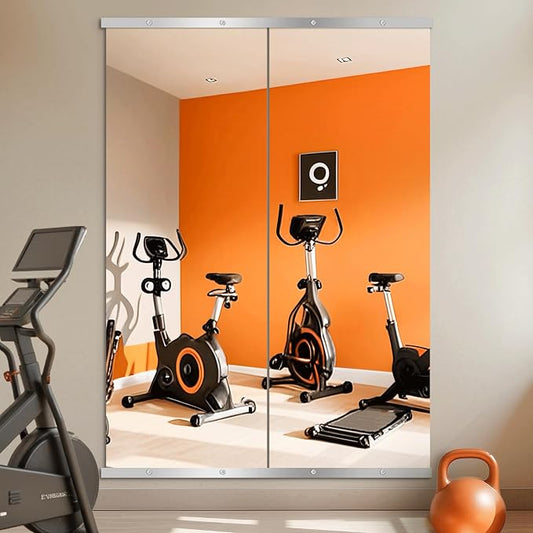 Home Gym Mirror for Wall, 70x24x2PCS Frameless Full Length Mirror, Silver | HD Shatterproof Glass, Easy Wall Mount, Large Body Mirrors for Home Gym, Workout, Bedroom, Garage
