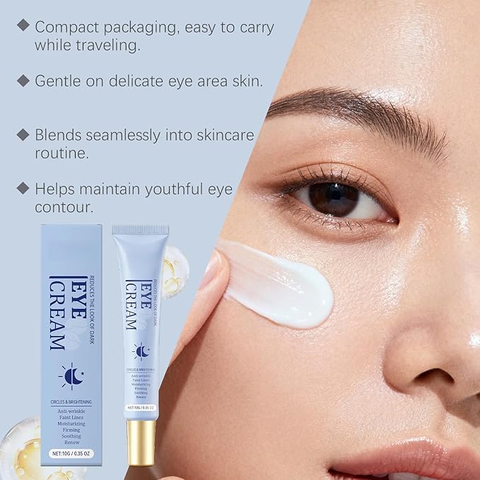 Caffeine Under Eye Cream, 5 in 1 Retinol Eye Cream Niacinamide Hyaluronic Acid & Peptides Anti Aging Eye Treatment for Dark Circles, Puffiness, Bags and Wrinkles