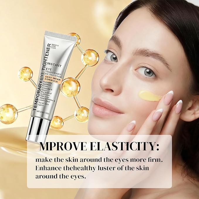 Temporary Eye Tightener，Eye Cream Instant Eye Tightener with Brush for Fine Lines and Wrinkles，New Instant Makeup Primer，Instantly Reduces Under-Eye Bags,Dark Circles&Puffiness, Anti Aging
