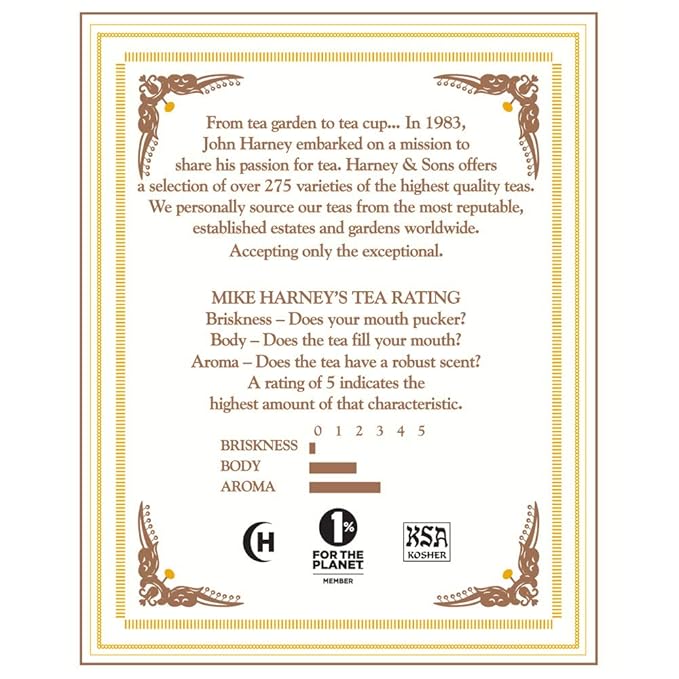 Harney & Sons Chamomile Herbal Tea, 20 Sachets in Classic Tin – Premium Egyptian Chamomile, Caffeine-Free, Relaxing Floral Herbal Tea