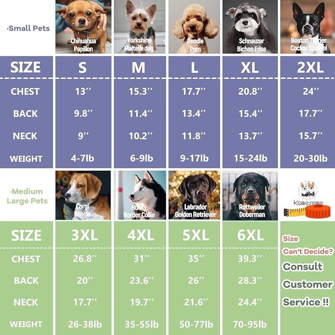 Koneseve Dog Shirts 2 Pack Breathable Sleeveless Vest, Stretchy & Soft, Purple & Vivid Green, Size L