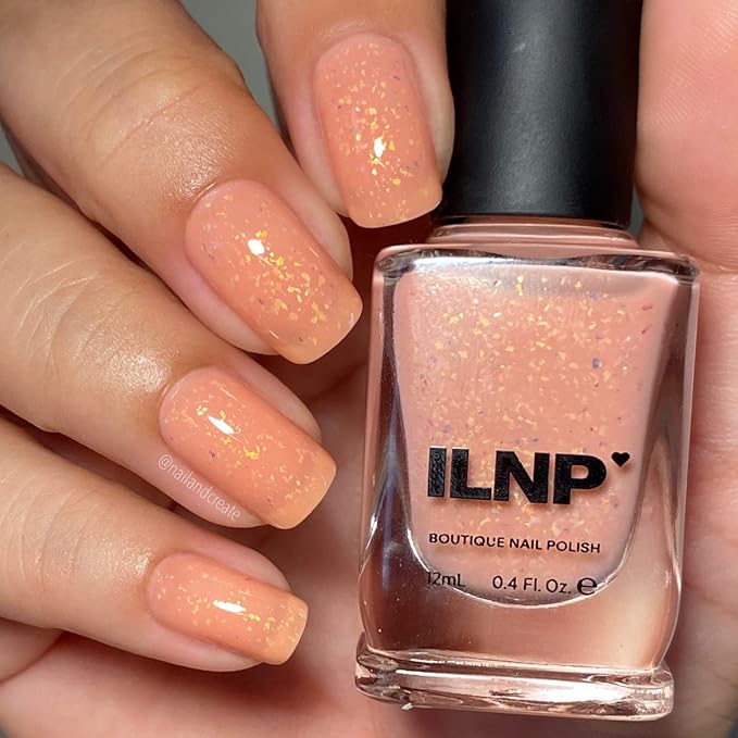 ILNP Whisper - Warm Pink Shimmer Jelly Nail Polish