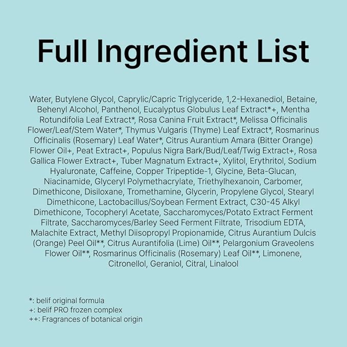 belif Aqua Bomb Frozen Gel Cream - Cooling Relief with Panthenol & Niacinamide - Daily Soothing & Hydrating Moisturizer, Depuff with Caffeine, Lightweight, Korean Skincare, 1.69 fl oz (Pack of 2)