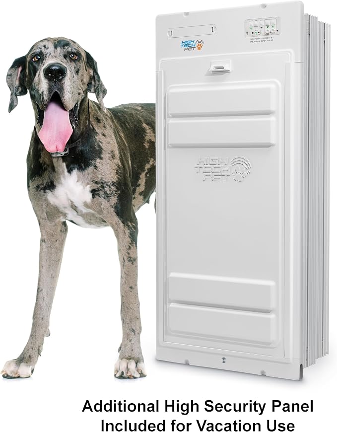 New, Power Pet Automatic ROLL UP Door by High Tech Pet Brand - Motorized Panel Rolls Up - Pet Operated - WiFi App Control - 24/7 Exit & Entry Timers - Airtight - Security Panel (Wall Mount, X-Large)