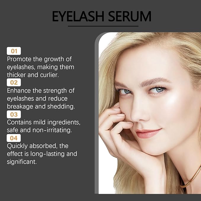 Eyelash Serum for Growth, Beauty Enhancement, Eyelash Growth Serum, Gentle & Moisturizing, Natural Curl, Eyelash Serum for Natural Lashes and Eyebrows