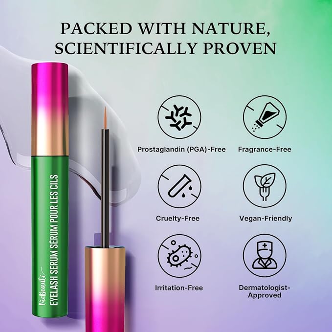 Premium Eyelash Growth Serum and Eyebrow Enhancer by VieBeauti, Lash boost Serum for Longer, Fuller Thicker Lashes & Brows (3ML) Green