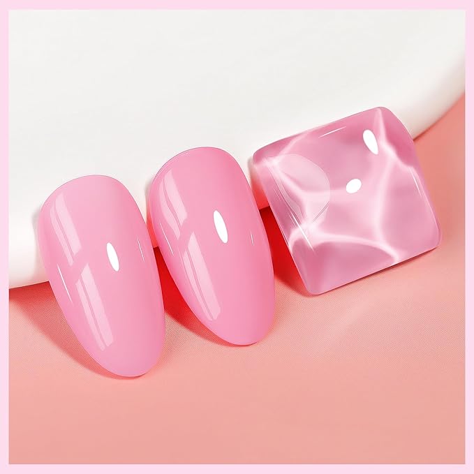 Nail Polish Light Pink Quick Dry Nail Lacquer Sheer Color, Regular Barbie Pink Fast Dry Fingernail Polish Bulk Non Gel Long-Lasting DIY Salon Gift for Women