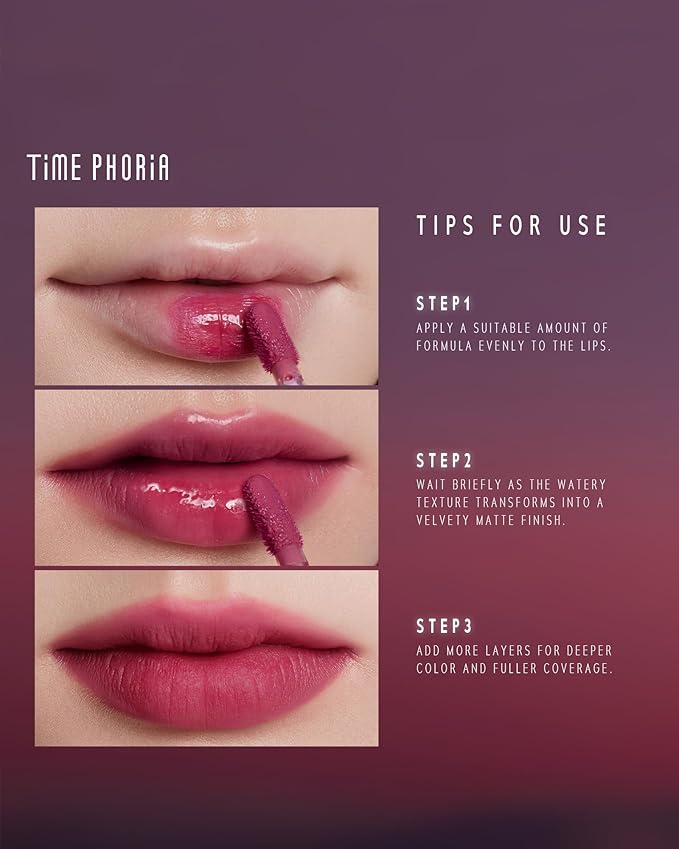 ALTERA BLURRING LIP TINT - Shine Lip Gloss to Soft Blurry Lip Matte Finish, Long-Lasting Lip Stain, Smooth and Blur lip lines, Watery-Velvet Feel, Hydrating & Non-Sticky (002 BURST)