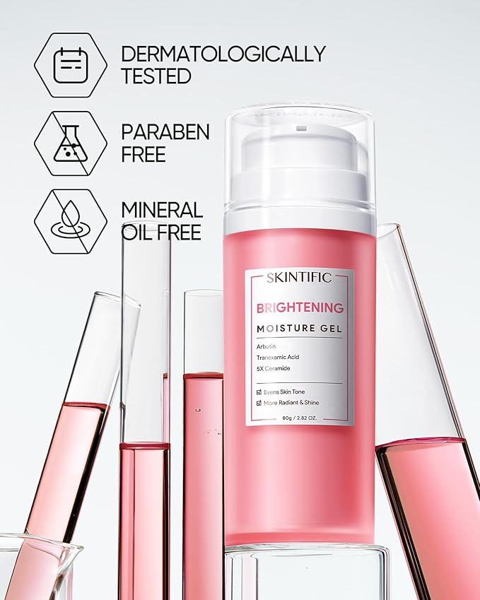 MSH Niacinamide Brightening Cream,Fades Dark Spots, Evens Skin Tone, Tranexamic Acid, α-Arbutin, 5X Ceramides, Centella Asiatica, Suitable for Oil and Acne-prone skin, 2.67 fl.oz / 80g
