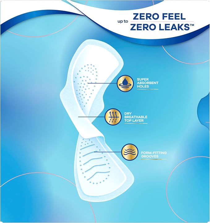 Always Infinity Feminine Pads for Women, Flexfoam Pads with Wings, Size 2, Heavy Absorbency, Unscented, 46 Count