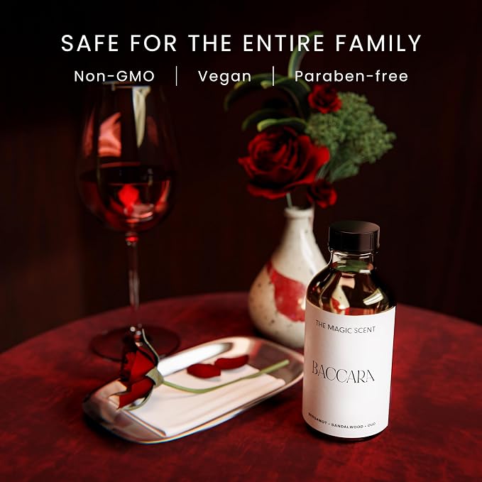 The Magic Scent Baccara Diffuser Oil - Hotel & Home Luxury Scents Inspired by Baccarat Rouge - Diffuser Oil Scents for Home Designed for Use in All Diffusers - 8.5 fl oz, 250 mL