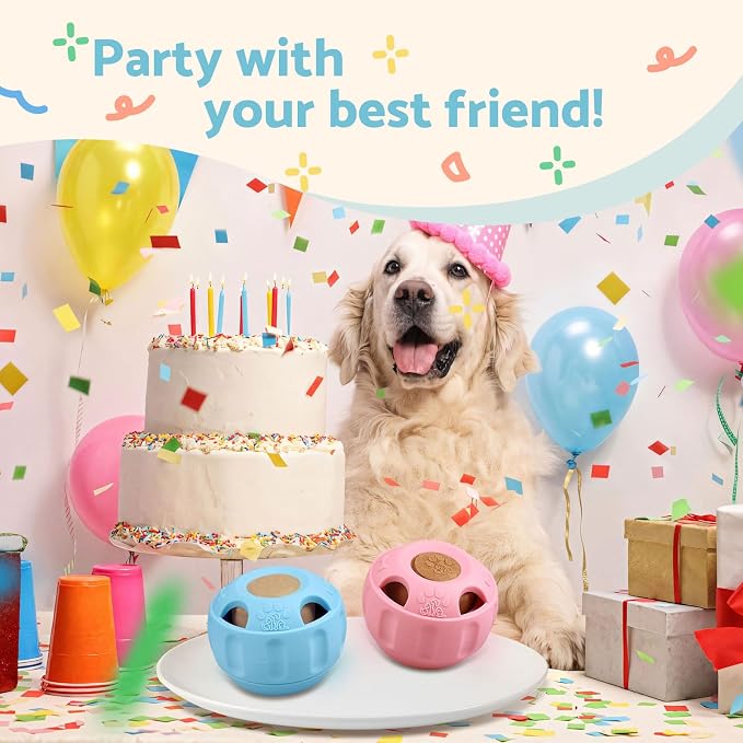 Party Popsicle and Treat Tray, Silicone Long-Lasting Interactive Dog Toys, Frozen Treat Dispensing, Keep Your Pup Busy, Compatible with Woof Pupsicle Chicken Refill Pops, for Dogs 25-70 lbs