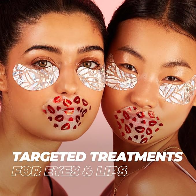 Vitamasques Under Eye Patches & Lip Mask Sheets, Best of Eyes & Lips Set 1 Packs - Eye Patches for Puffy Eyes - Under Eye Masks for Dark Circles and Puffiness - 4 Pads