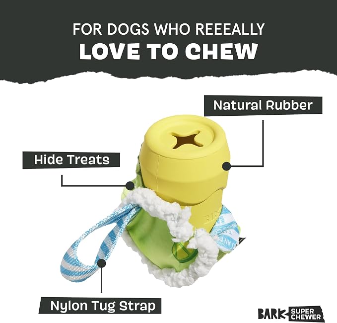 BarkBox Get Ripped Margrrrita Super Chewer Tough Dog Chew Toy - 2 Toys in 1