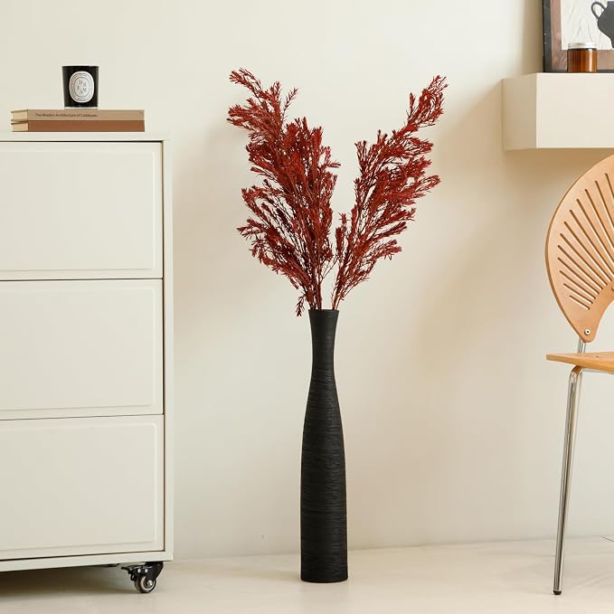 Ceramic Flower Vase, 19.7" Tall Floor Vase Modern Rustic Farmhouse Decor | Tall Skinny Decorative Vases for Home Decor, Pampas Grass, Living Room, Office, Fireplace Bedroom Decoration