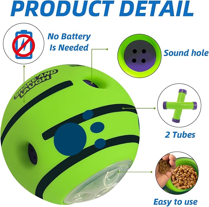 Interactive Puzzle Dog Treat Ball, XL, 5.51 in (14 cm) | Treat Dispensing, Enrichment Toy