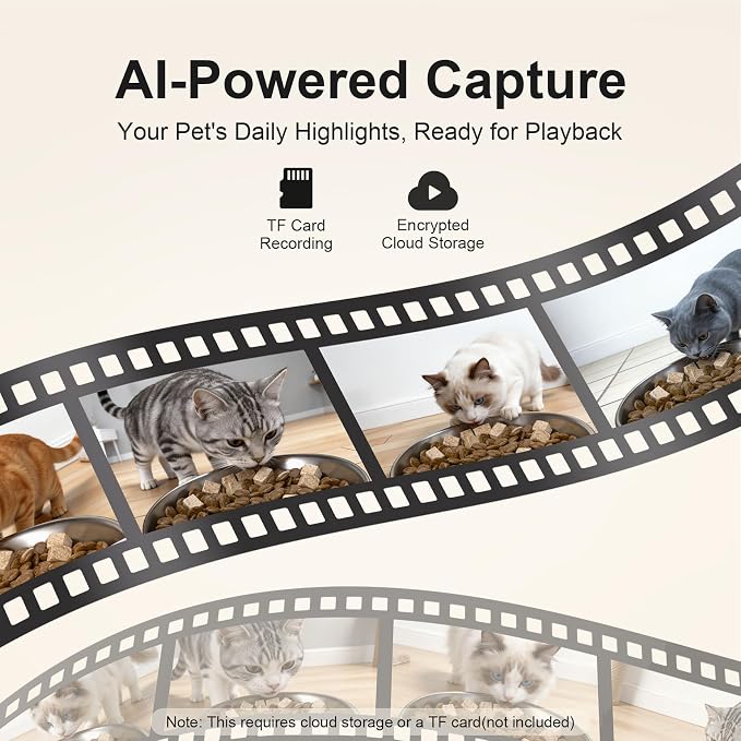 Automatic Cat Feeder with 2K Camera, 6.5L Smart App Control 5G/2.4WiFi