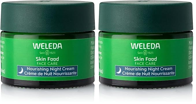 Weleda Skin Food Face Care Nourishing Night Cream,1.3 Fluid Ounce,Plant Rich Moisturizer with Sacha Inchi Oil,Cica and Squalane,(Pack of 2)