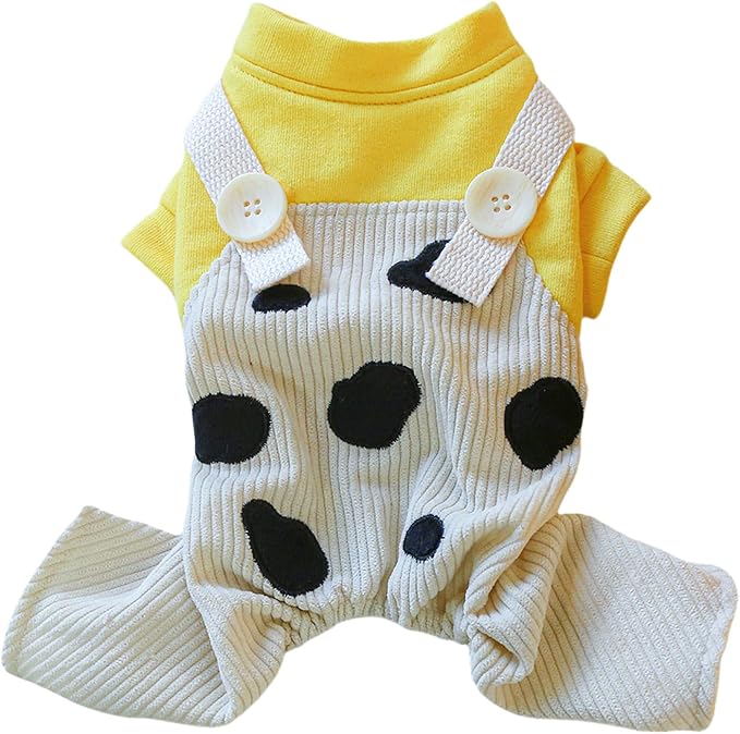 Dog Stylish Overalls Comfortable Puppy One Piece Outfits Summer Bib Overalls for Small Dogs Cute Pet Jumpsuit Onesie Chihuahua Yorkies Birthday Holiday Clothes Costume
